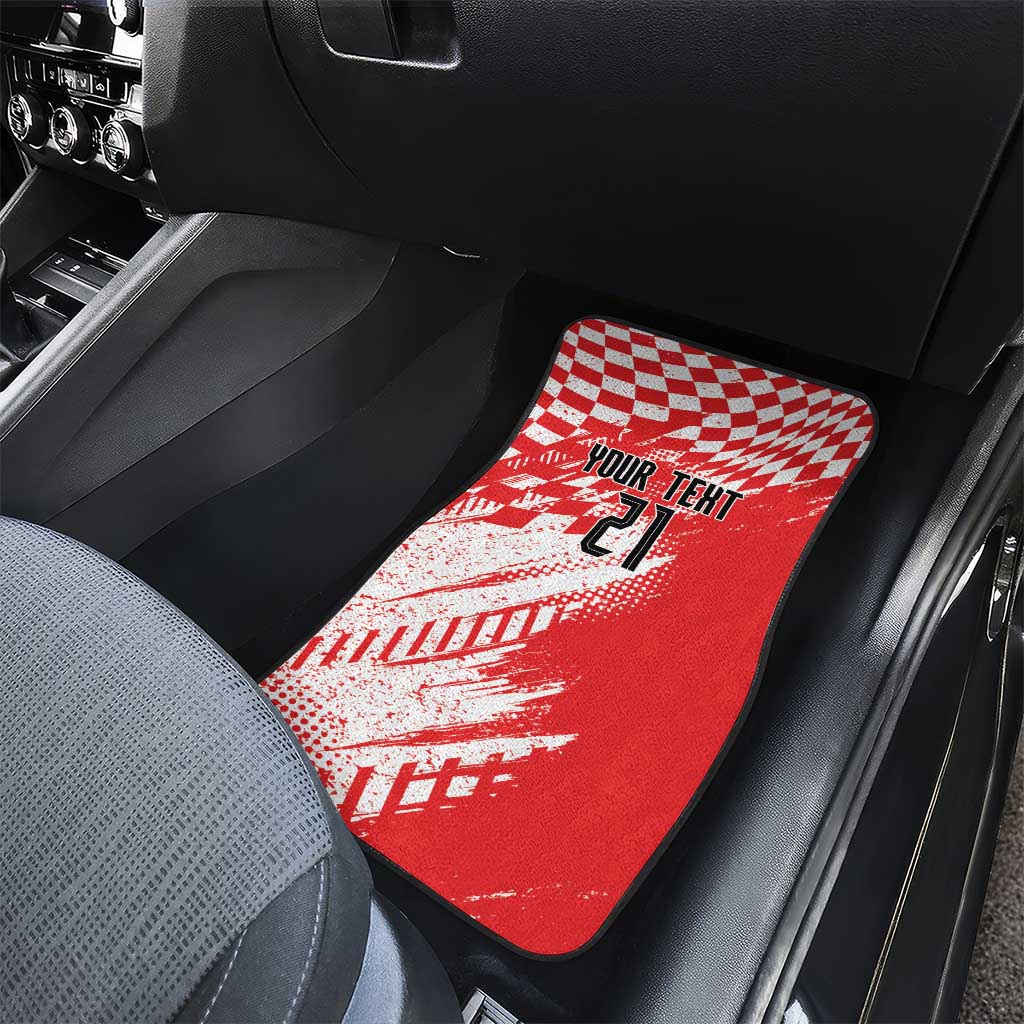 Croatia Rugby Custom Car Mats Chessboard with Sporty Pattern LT9 - Wonder Print Shop