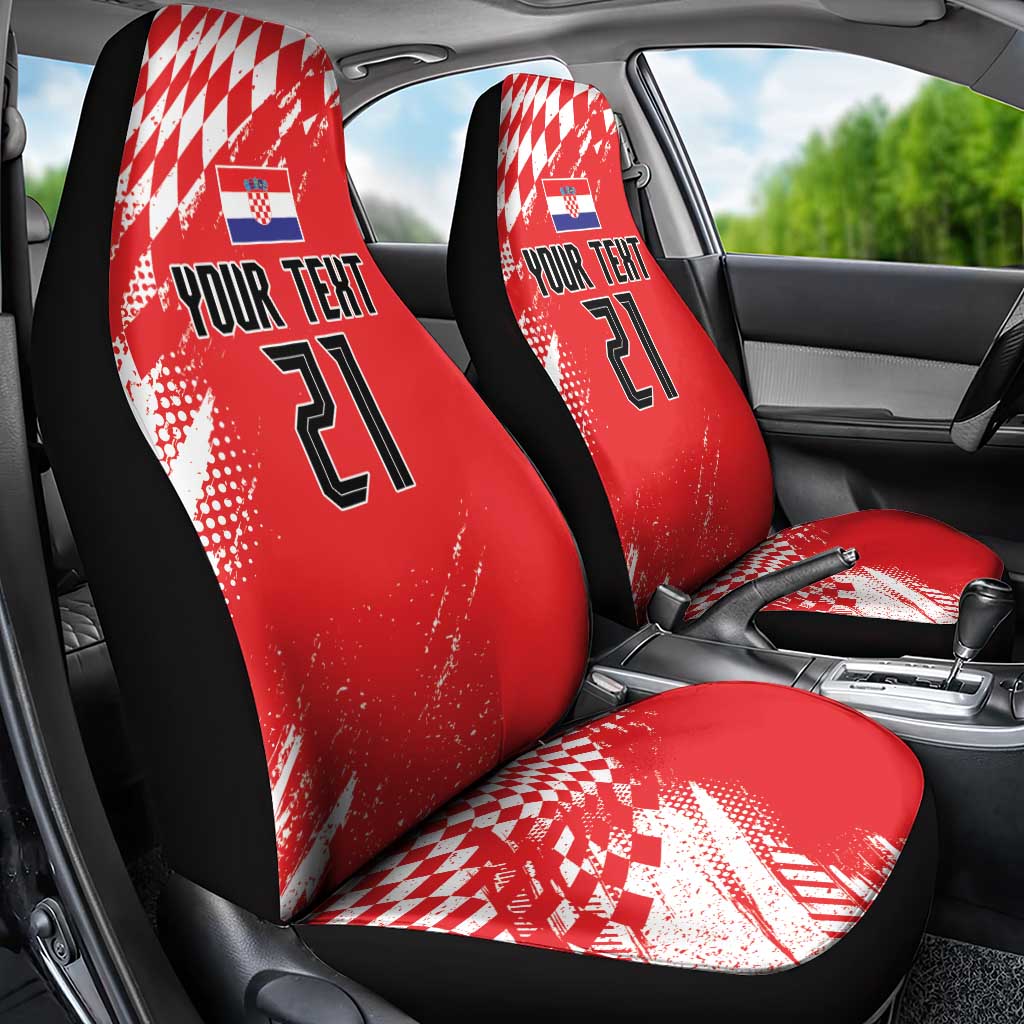 Croatia Rugby Custom Car Seat Cover Chessboard with Sporty Pattern LT9 - Wonder Print Shop