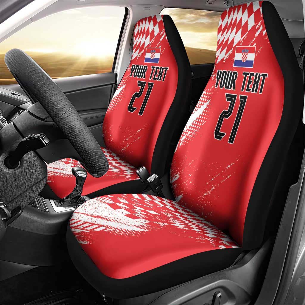 Croatia Rugby Custom Car Seat Cover Chessboard with Sporty Pattern LT9 - Wonder Print Shop