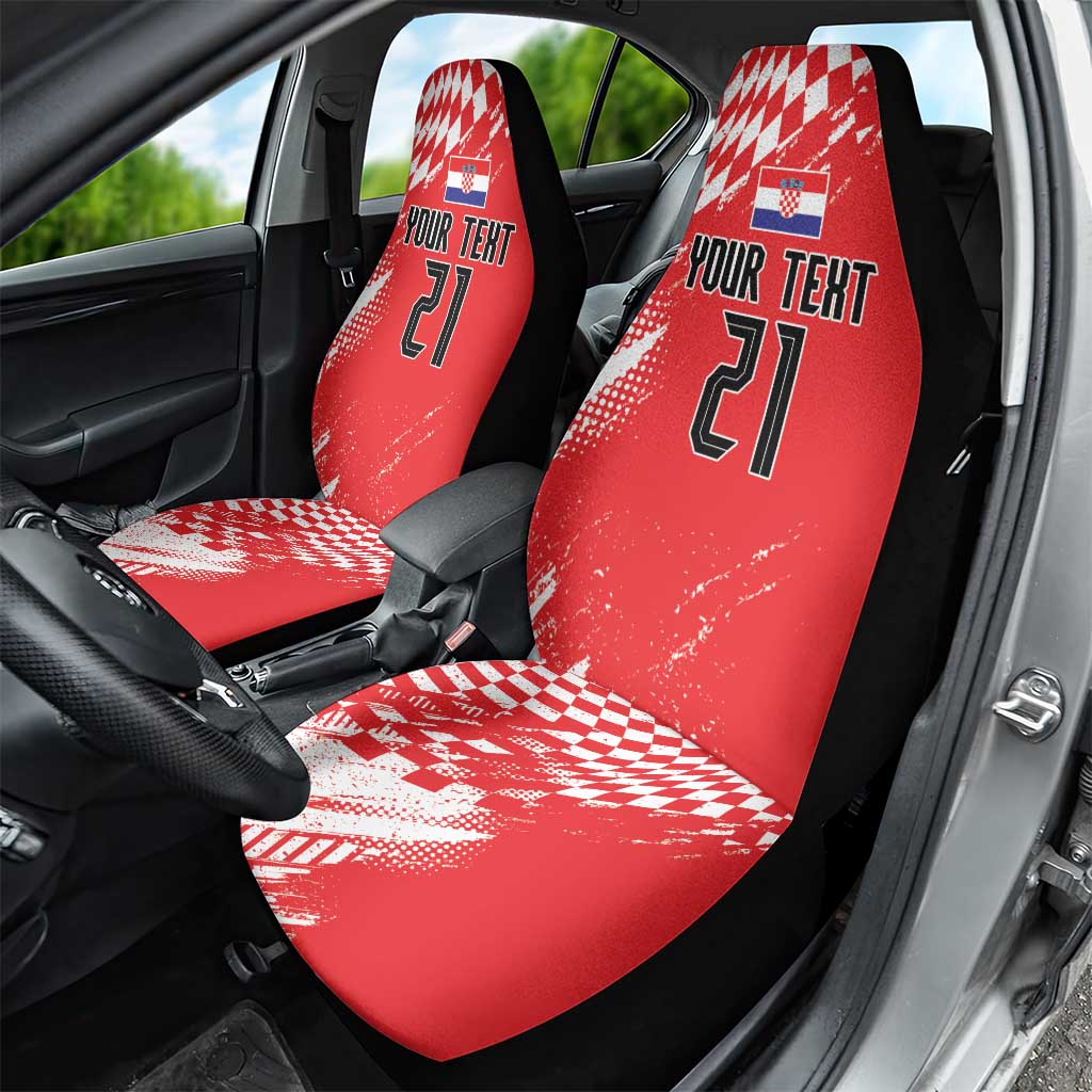 Croatia Rugby Custom Car Seat Cover Chessboard with Sporty Pattern LT9 - Wonder Print Shop