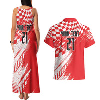 Croatia Rugby Custom Couples Matching Tank Maxi Dress and Hawaiian Shirt Chessboard with Sporty Pattern LT9 - Wonder Print Shop