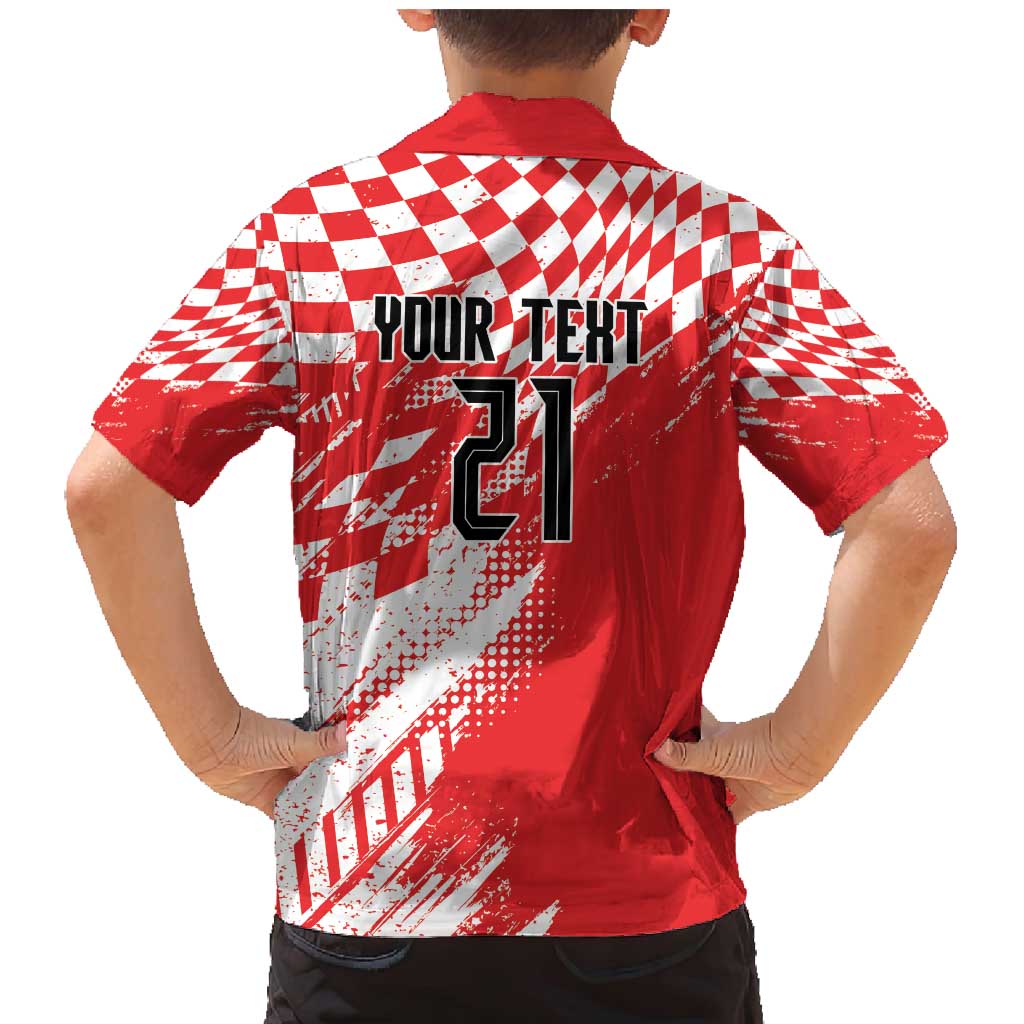 Croatia Rugby Custom Family Matching Mermaid Dress and Hawaiian Shirt Chessboard with Sporty Pattern LT9 - Wonder Print Shop