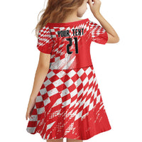 Croatia Rugby Custom Family Matching Tank Maxi Dress and Hawaiian Shirt Chessboard with Sporty Pattern - Wonder Print Shop