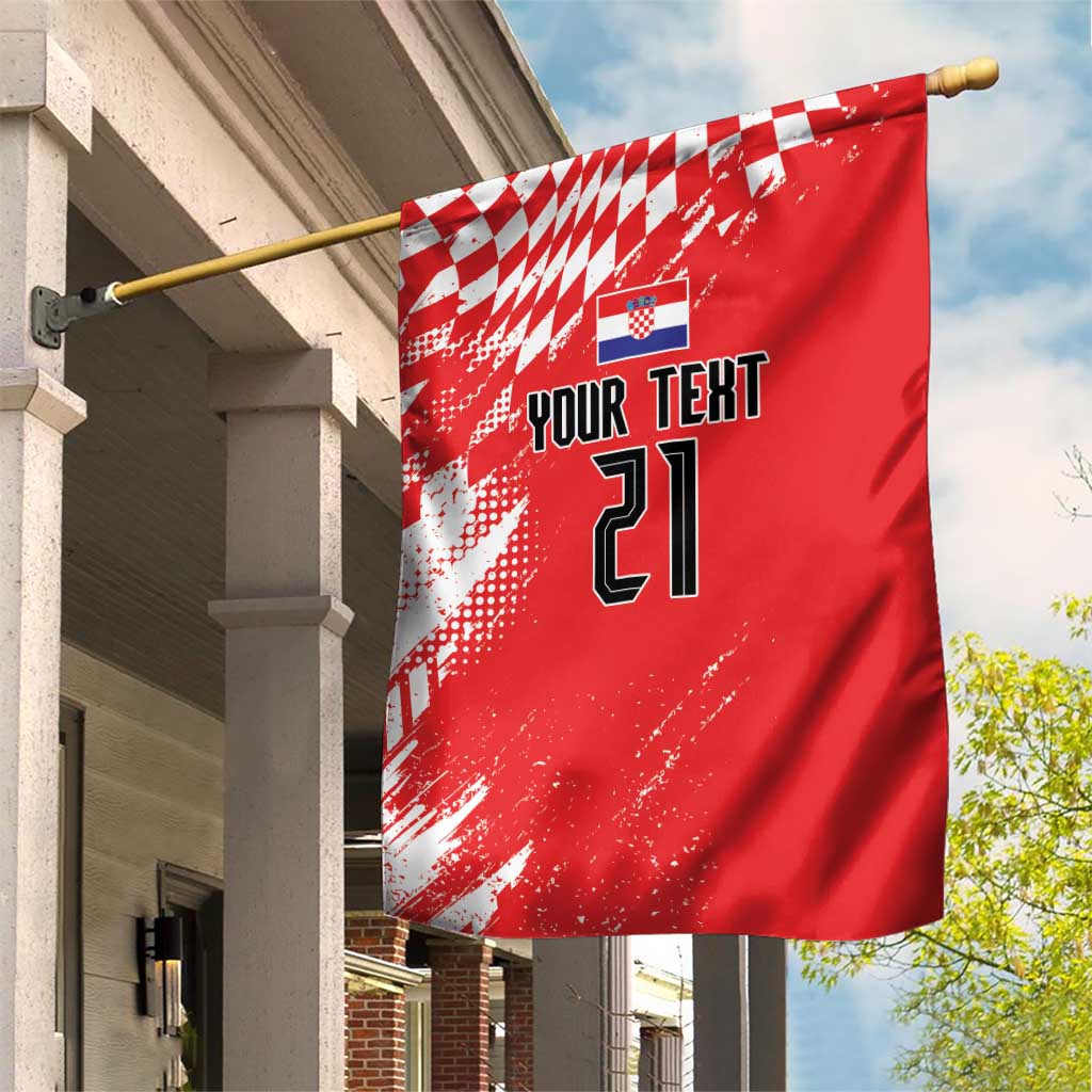 Croatia Rugby Custom Garden Flag Chessboard with Sporty Pattern - Wonder Print Shop