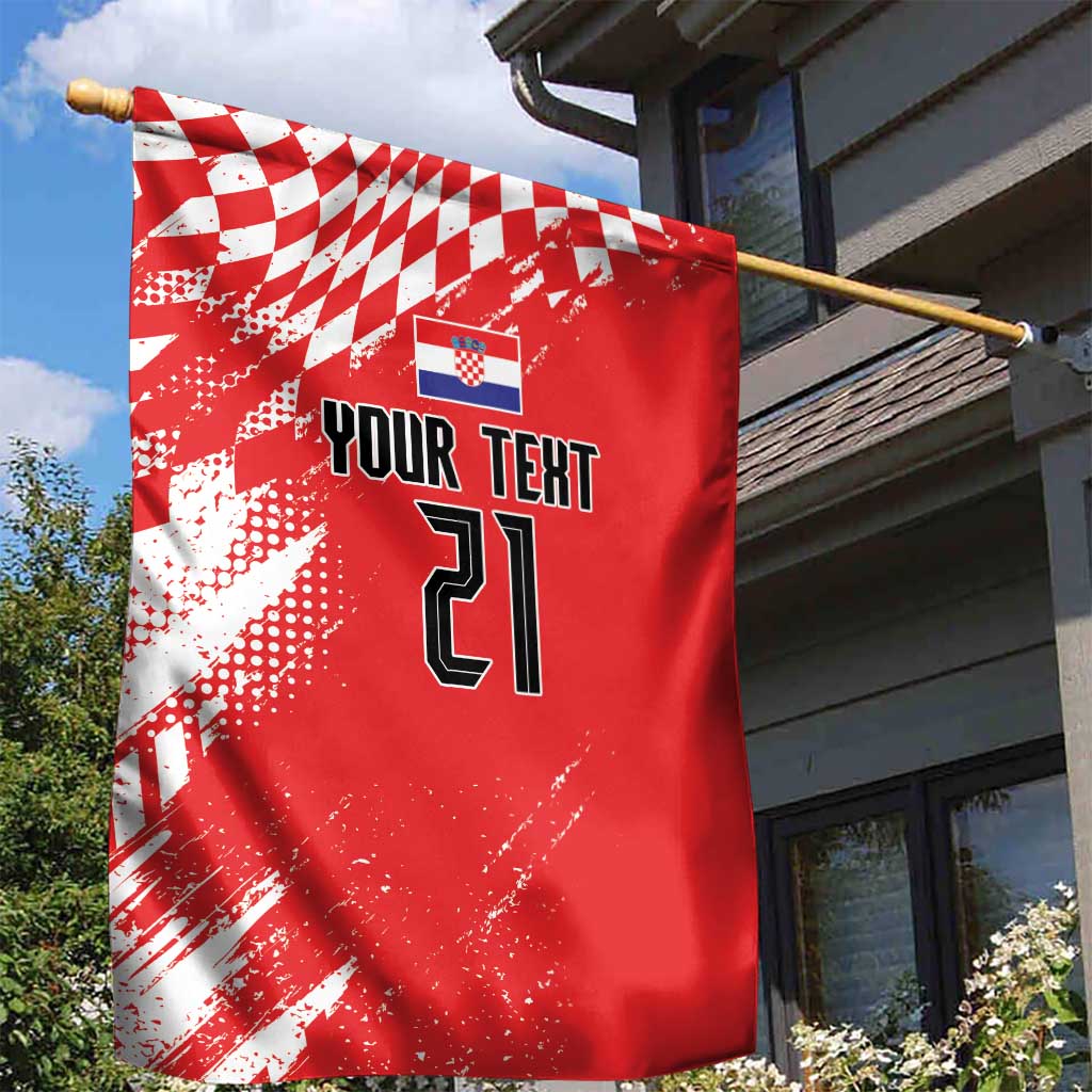 Croatia Rugby Custom Garden Flag Chessboard with Sporty Pattern - Wonder Print Shop