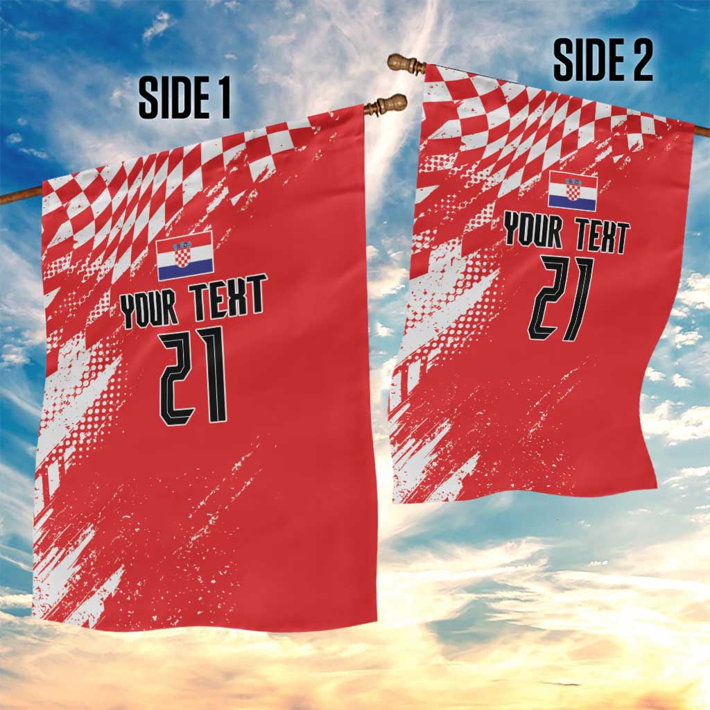 Croatia Rugby Custom Garden Flag Chessboard with Sporty Pattern - Wonder Print Shop