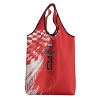 Croatia Rugby Custom Grocery Bag Chessboard with Sporty Pattern
