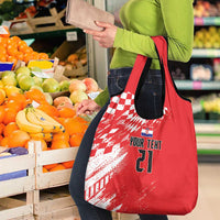 Croatia Rugby Custom Grocery Bag Chessboard with Sporty Pattern