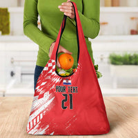 Croatia Rugby Custom Grocery Bag Chessboard with Sporty Pattern