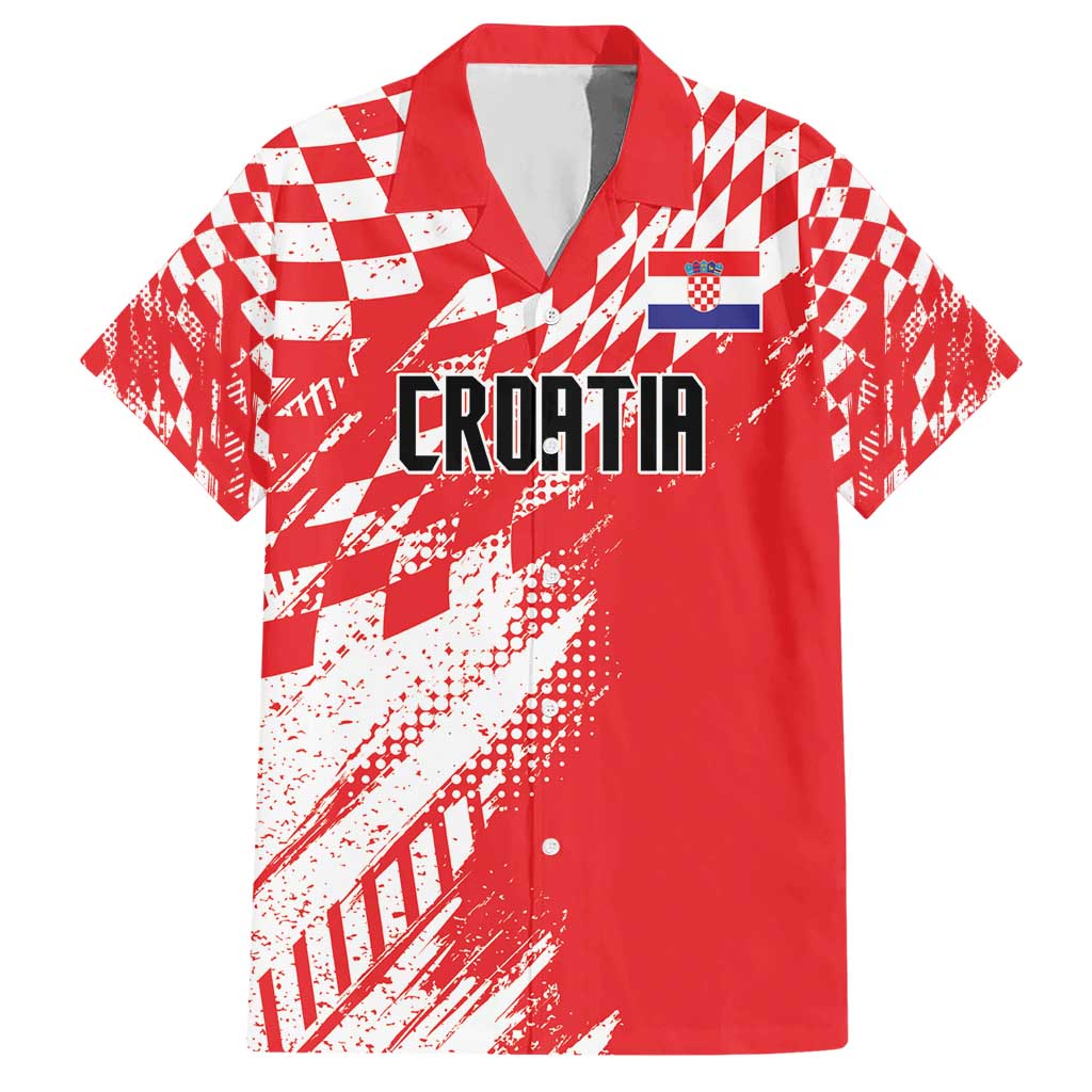 Croatia Rugby Custom Hawaiian Shirt Chessboard with Sporty Pattern - Wonder Print Shop