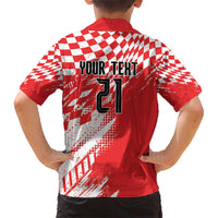 Croatia Rugby Custom Kid Hawaiian Shirt Chessboard with Sporty Pattern - Wonder Print Shop
