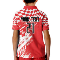 Croatia Rugby Custom Kid Polo Shirt Chessboard with Sporty Pattern - Wonder Print Shop