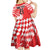 Croatia Rugby Custom Kid Short Sleeve Dress Chessboard with Sporty Pattern - Wonder Print Shop