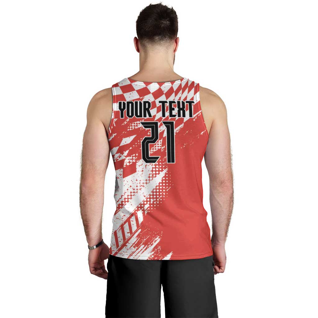 Croatia Rugby Custom Men Tank Top Chessboard with Sporty Pattern - Wonder Print Shop
