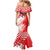 Croatia Rugby Custom Mermaid Dress Chessboard with Sporty Pattern - Wonder Print Shop