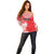 Croatia Rugby Custom Off Shoulder Sweater Chessboard with Sporty Pattern - Wonder Print Shop