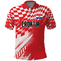 Croatia Rugby Custom Polo Shirt Chessboard with Sporty Pattern - Wonder Print Shop
