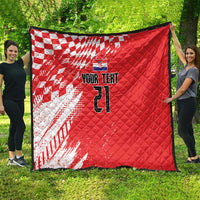 Croatia Rugby Custom Quilt Chessboard with Sporty Pattern - Wonder Print Shop