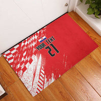 Croatia Rugby Custom Rubber Doormat Chessboard with Sporty Pattern - Wonder Print Shop