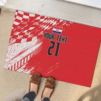 Croatia Rugby Custom Rubber Doormat Chessboard with Sporty Pattern - Wonder Print Shop