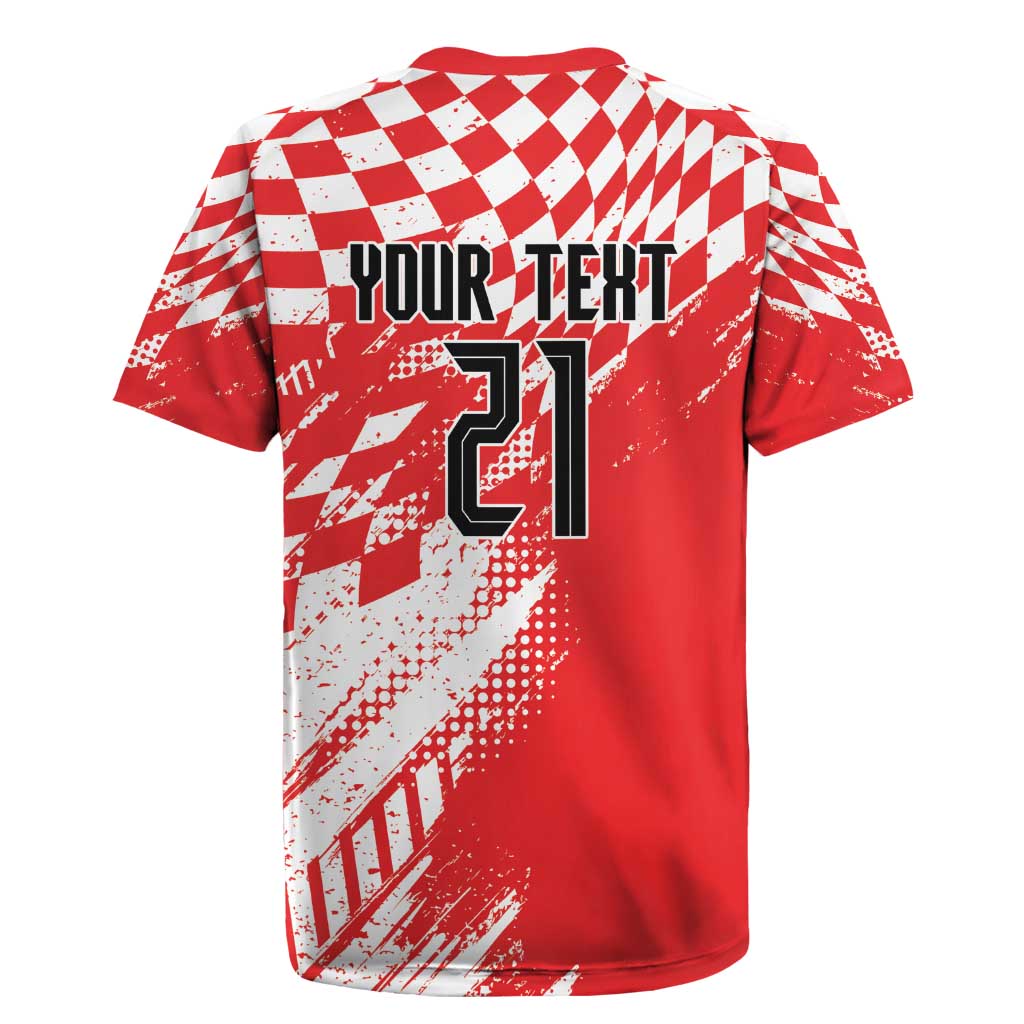 Croatia Rugby Custom Rugby Jersey Chessboard with Sporty Pattern - Wonder Print Shop