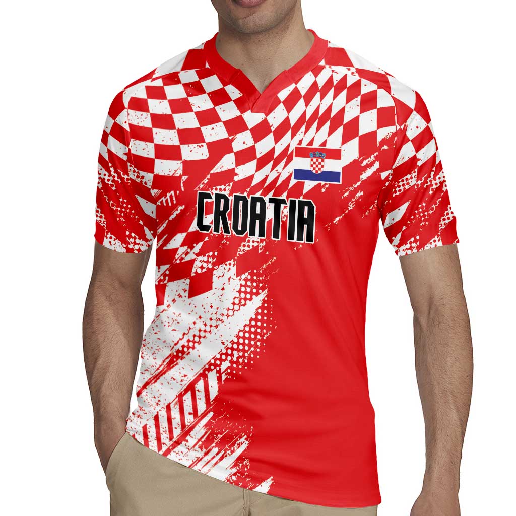 Croatia Rugby Custom Rugby Jersey Chessboard with Sporty Pattern - Wonder Print Shop