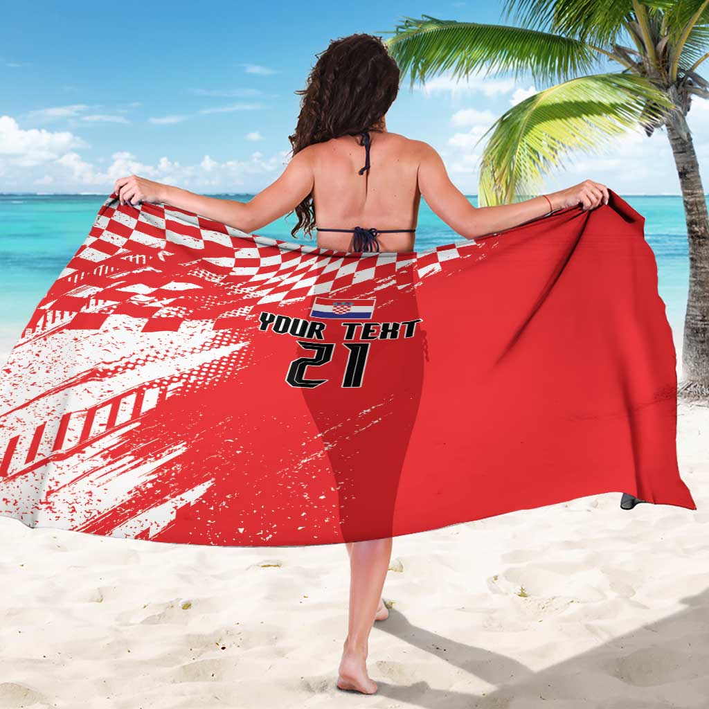 Croatia Rugby Custom Sarong Chessboard with Sporty Pattern - Wonder Print Shop