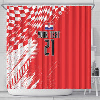 Croatia Rugby Custom Shower Curtain Chessboard with Sporty Pattern