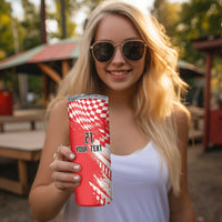 Croatia Rugby Custom Skinny Tumbler Chessboard with Sporty Pattern - Wonder Print Shop