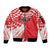 Croatia Rugby Custom Sleeve Zip Bomber Jacket Chessboard with Sporty Pattern - Wonder Print Shop