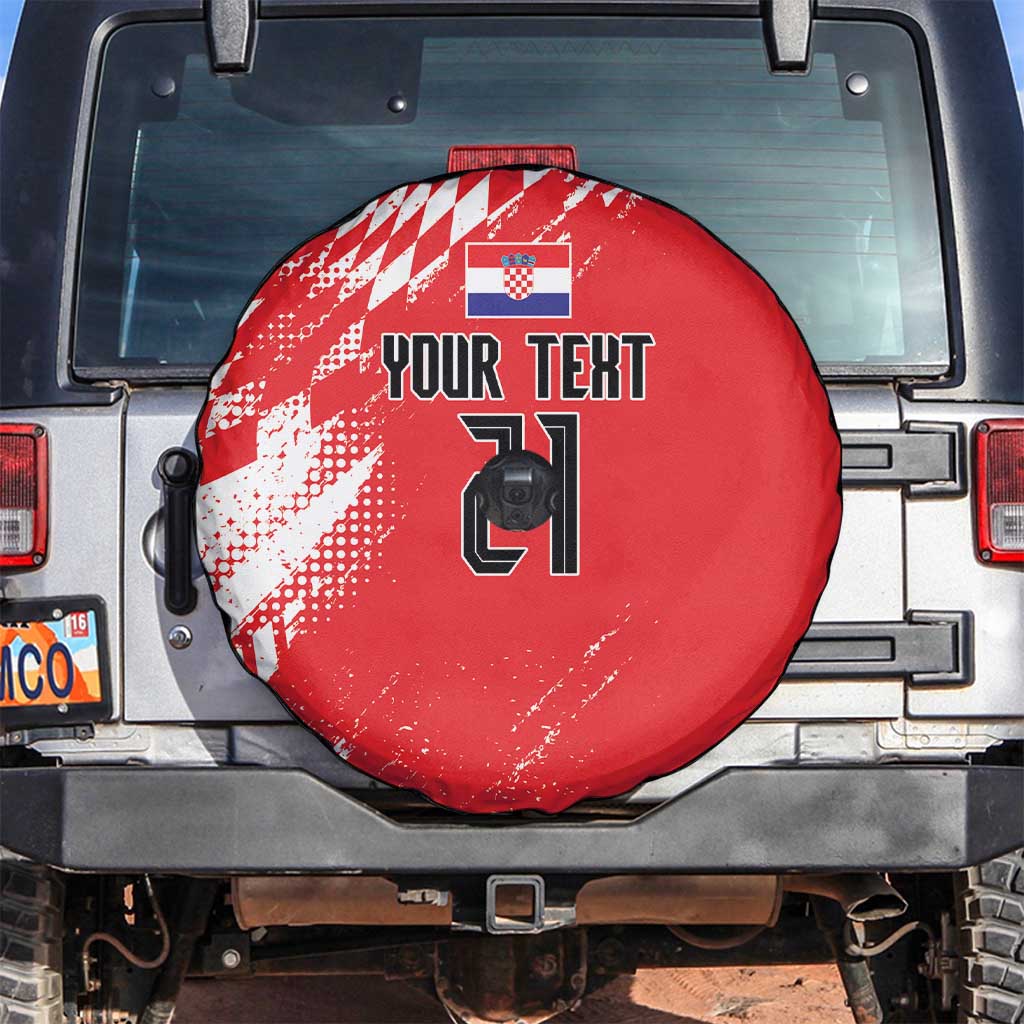 Croatia Rugby Custom Spare Tire Cover Chessboard with Sporty Pattern - Wonder Print Shop