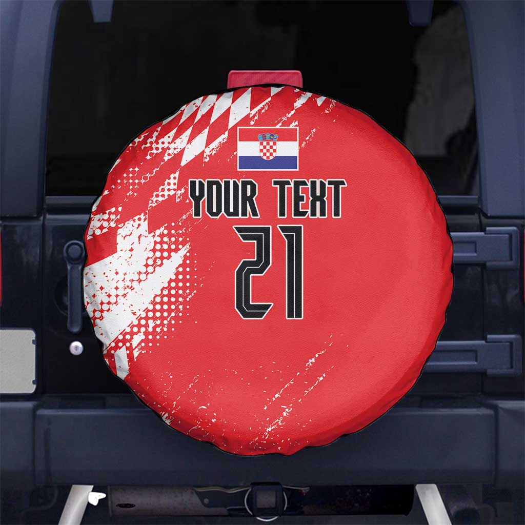 Croatia Rugby Custom Spare Tire Cover Chessboard with Sporty Pattern - Wonder Print Shop