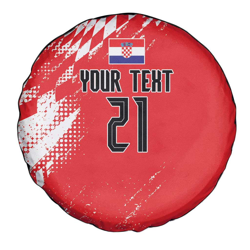 Croatia Rugby Custom Spare Tire Cover Chessboard with Sporty Pattern - Wonder Print Shop