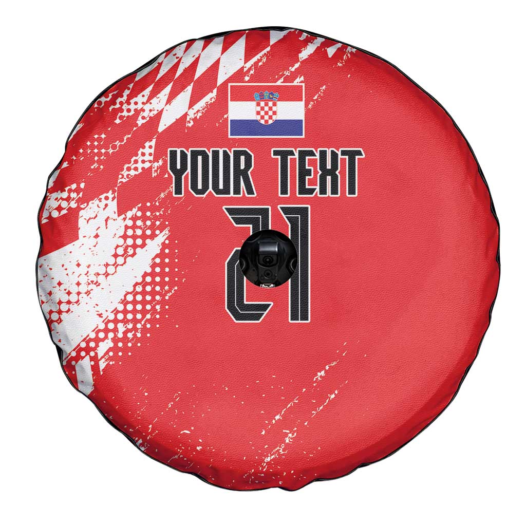 Croatia Rugby Custom Spare Tire Cover Chessboard with Sporty Pattern - Wonder Print Shop
