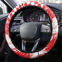 Croatia Rugby Steering Wheel Cover Chessboard with Sporty Pattern - Wonder Print Shop