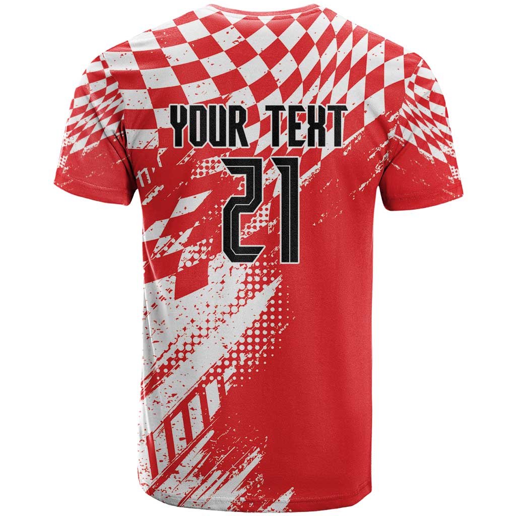 Croatia Rugby Custom T Shirt Chessboard with Sporty Pattern - Wonder Print Shop