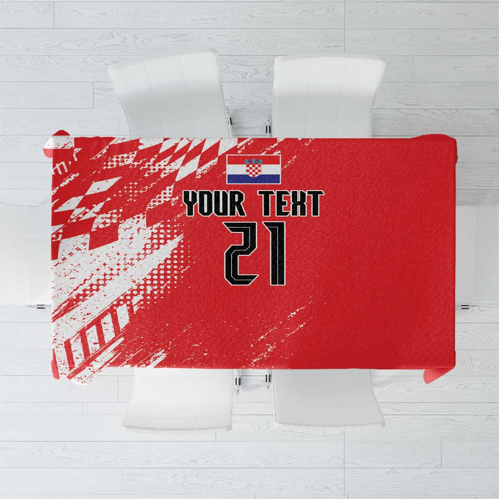 Croatia Rugby Custom Tablecloth Chessboard with Sporty Pattern - Wonder Print Shop