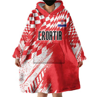 Croatia Rugby Custom Wearable Blanket Hoodie Chessboard with Sporty Pattern - Wonder Print Shop