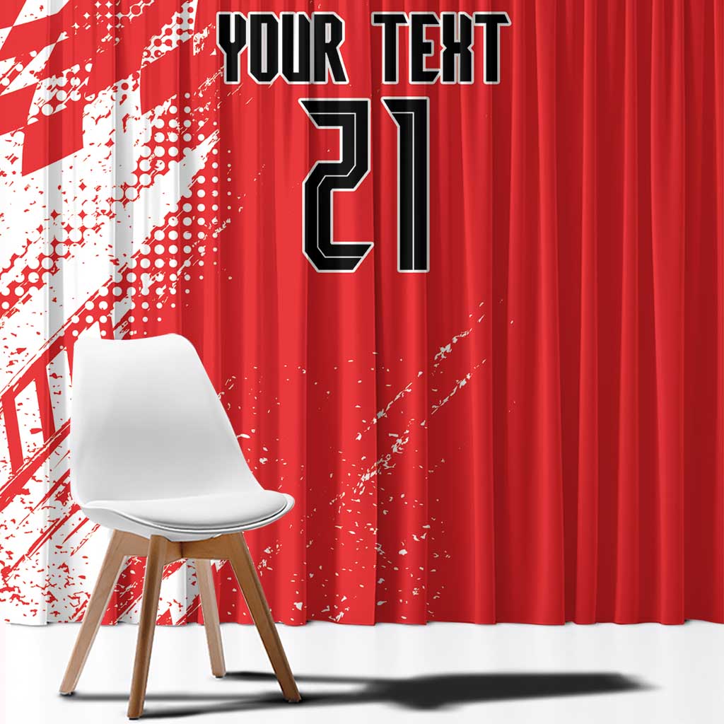 Croatia Rugby Custom Window Curtain Chessboard with Sporty Pattern - Wonder Print Shop