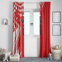 Croatia Rugby Custom Window Curtain Chessboard with Sporty Pattern - Wonder Print Shop