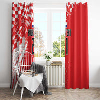 Croatia Rugby Custom Window Curtain Chessboard with Sporty Pattern - Wonder Print Shop