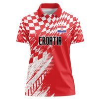 Croatia Rugby Custom Women Polo Shirt Chessboard with Sporty Pattern - Wonder Print Shop