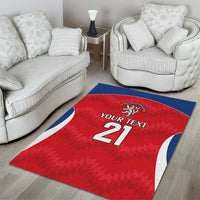 Czech Republic Rugby Custom Area Rug Silver Double-tailed Lion Sporty Pattern LT9 - Wonder Print Shop