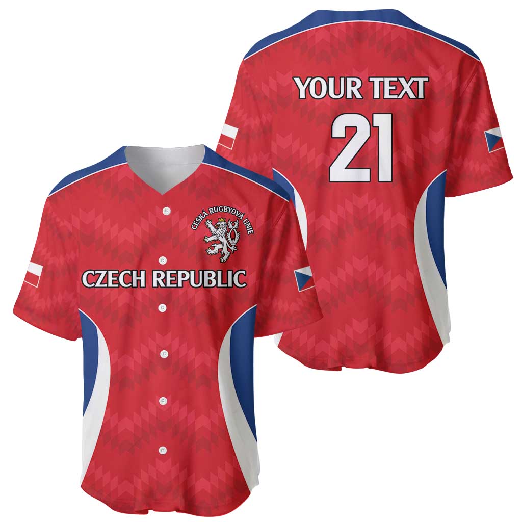 Czech Republic Rugby Custom Baseball Jersey Silver Double-tailed Lion Sporty Pattern LT9 - Wonder Print Shop