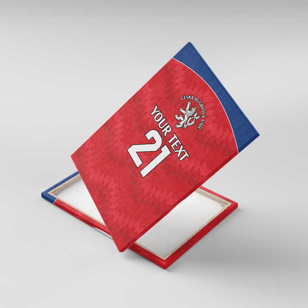 Czech Republic Rugby Custom Canvas Wall Art Silver Double-tailed Lion Sporty Pattern LT9 - Wonder Print Shop