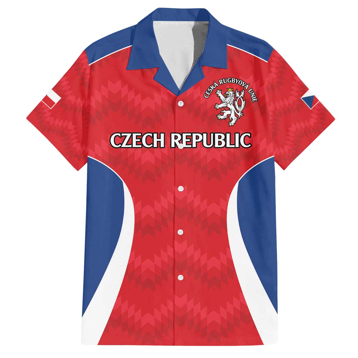 Czech Republic Rugby Custom Family Matching Off The Shoulder Long Sleeve Dress and Hawaiian Shirt Silver Double-tailed Lion Sporty Pattern - Wonder Print Shop