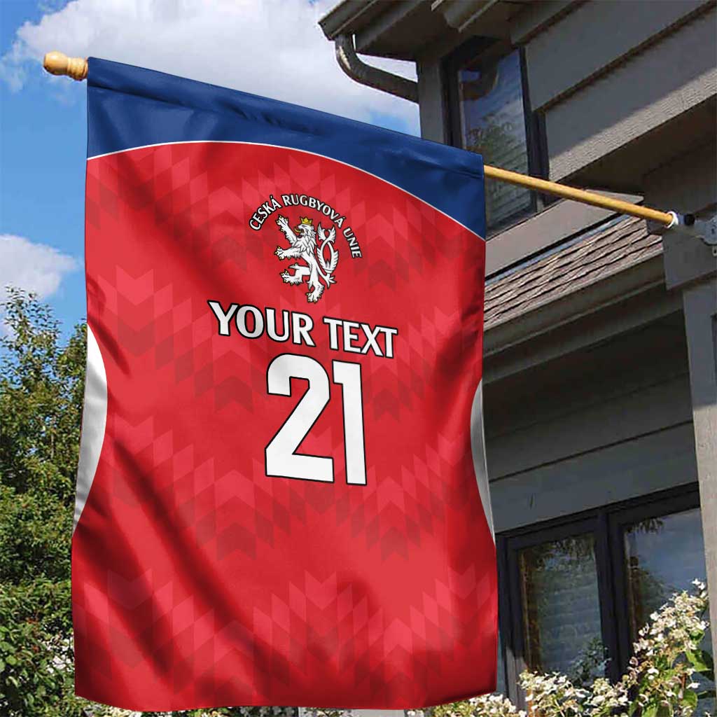 Czech Republic Rugby Custom Garden Flag Silver Double-tailed Lion Sporty Pattern - Wonder Print Shop