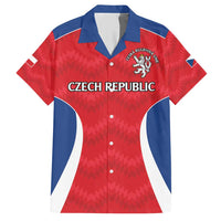 Czech Republic Rugby Custom Hawaiian Shirt Silver Double-tailed Lion Sporty Pattern - Wonder Print Shop