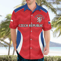 Czech Republic Rugby Custom Hawaiian Shirt Silver Double-tailed Lion Sporty Pattern - Wonder Print Shop
