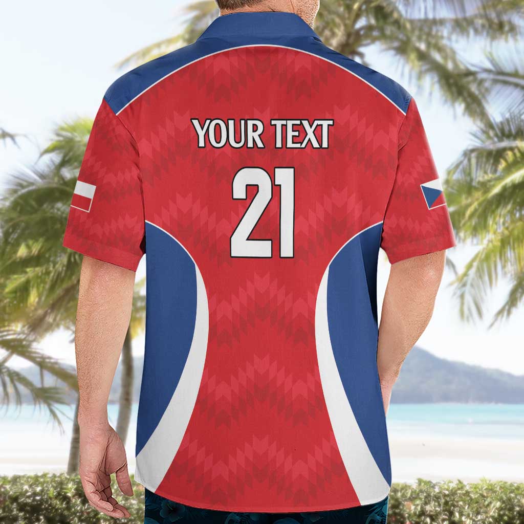 Czech Republic Rugby Custom Hawaiian Shirt Silver Double-tailed Lion Sporty Pattern - Wonder Print Shop